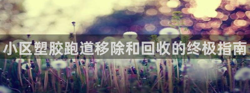 尊龙凯时不朽情缘：小区塑胶跑道移除和回收的终极指南